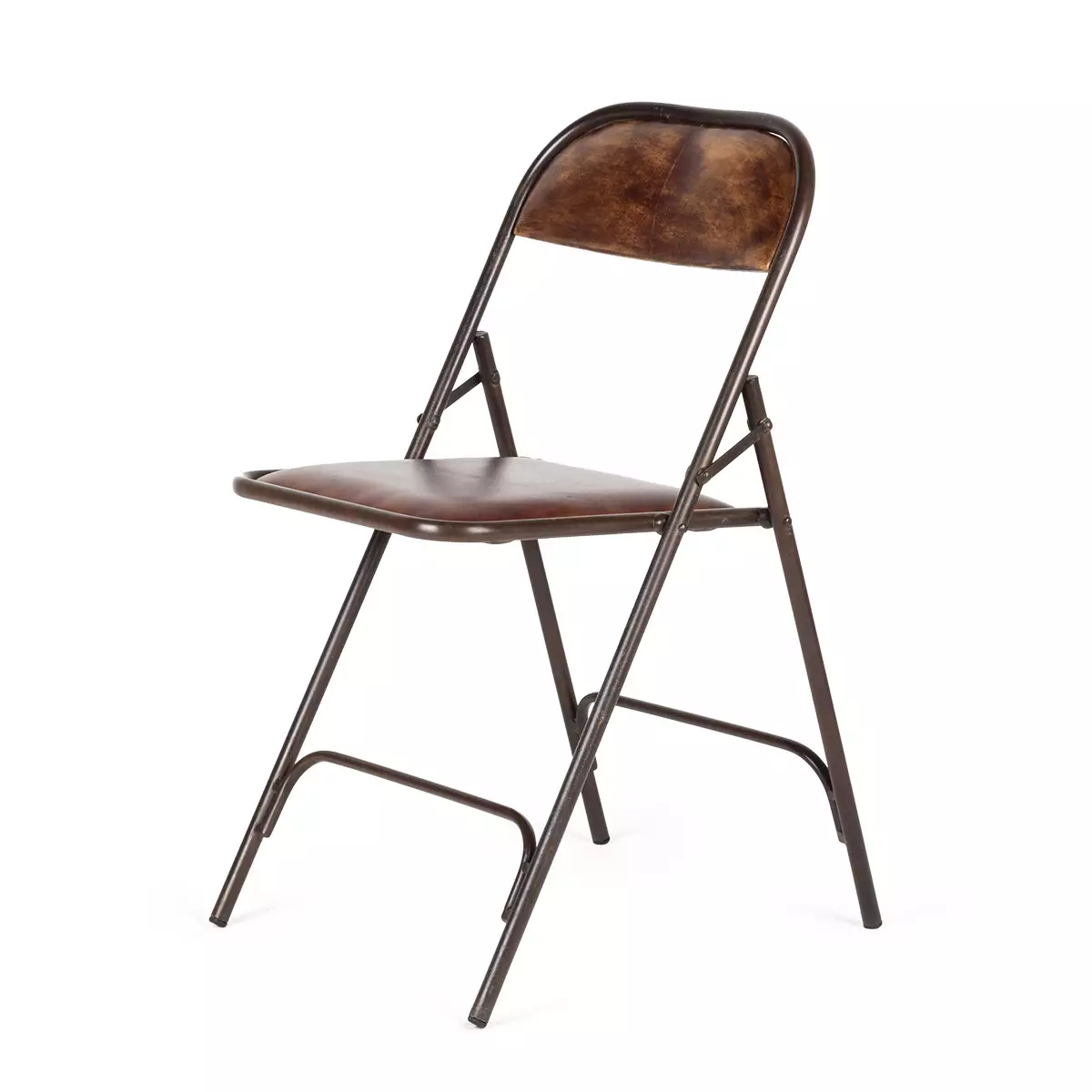 Складной стул Augusta с кожаным сиденьем