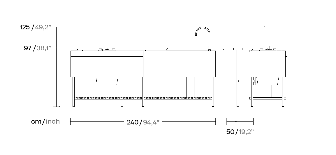 Кухонная база Double Kitchen раковина + BBQ KSA605600