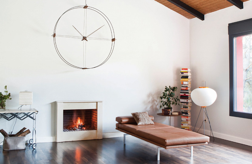 Настенные часы Delmori черный/хром/орех