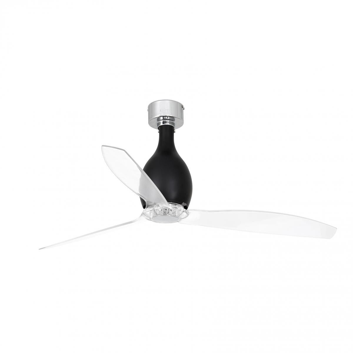 Матово-черный / прозрачный потолочный вентилятор Mini Eterfan