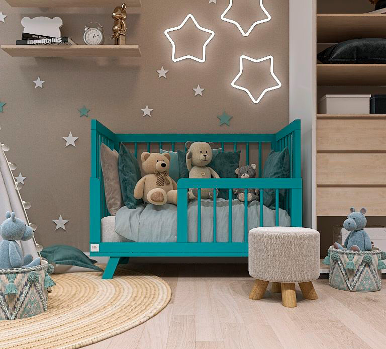 Кроватка для новорожденного Lillaland - модель Lilla Aria Ocean Blue