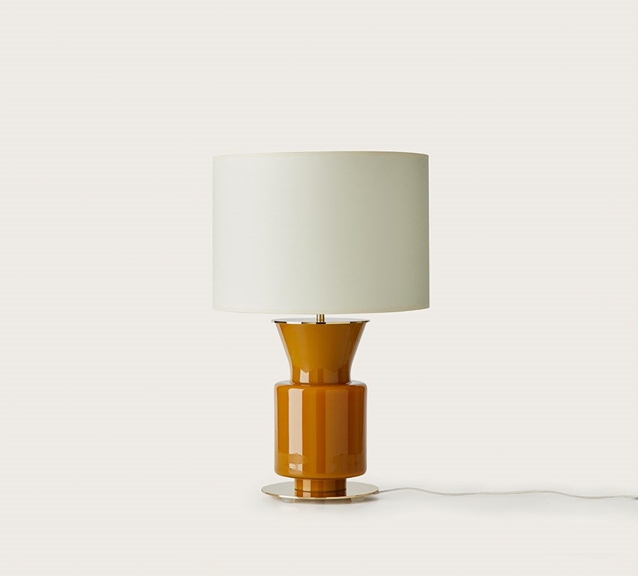 Настольная лампа Ponn латунный металл, белый абажур 801011/36