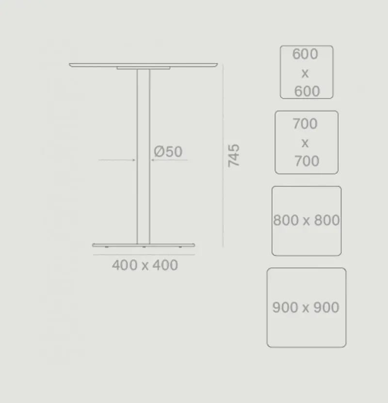 Квадратный стол Basic 80x80