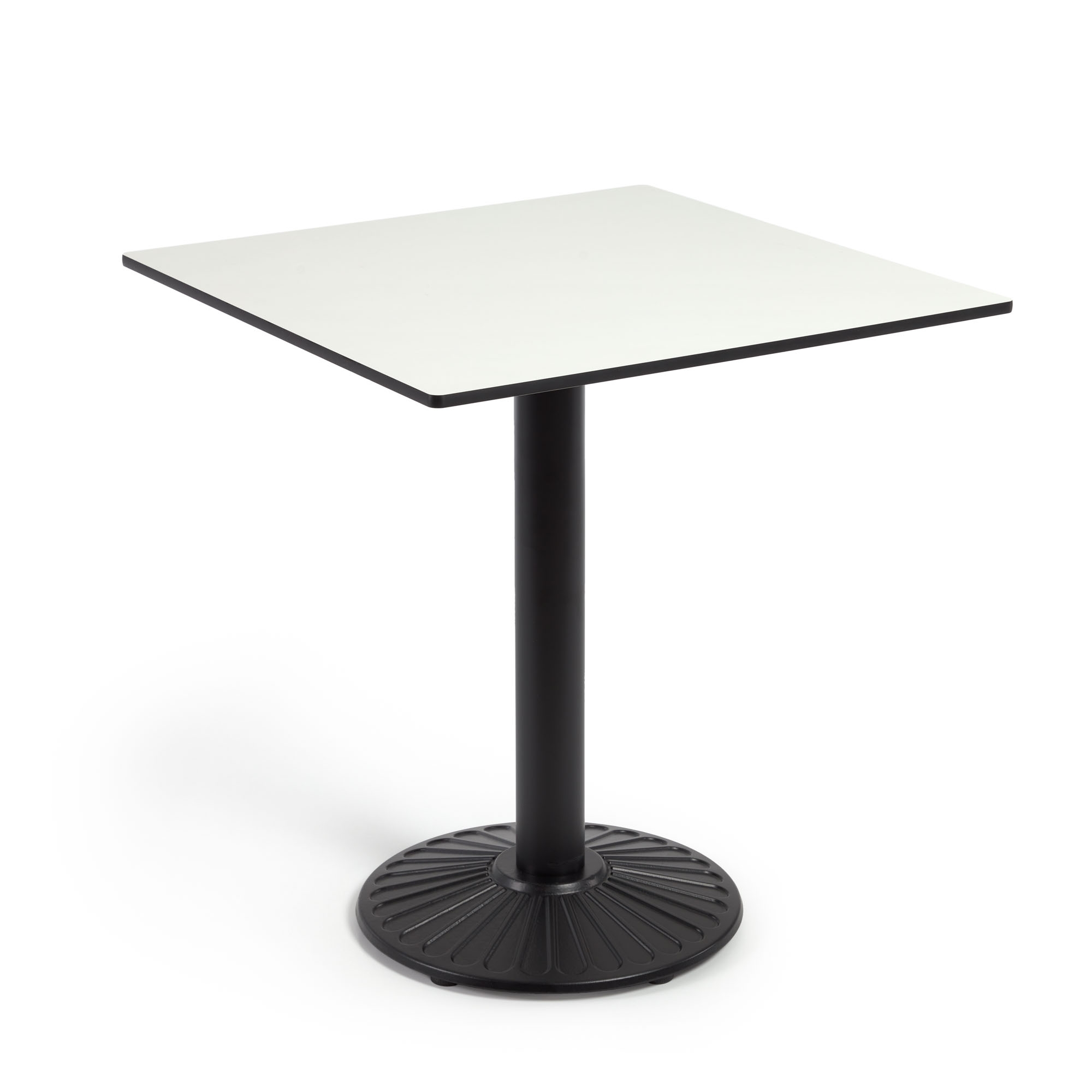 Tiaret Квадратный уличный стол белого цвета с черной металлической ножкой 68 x 68 см