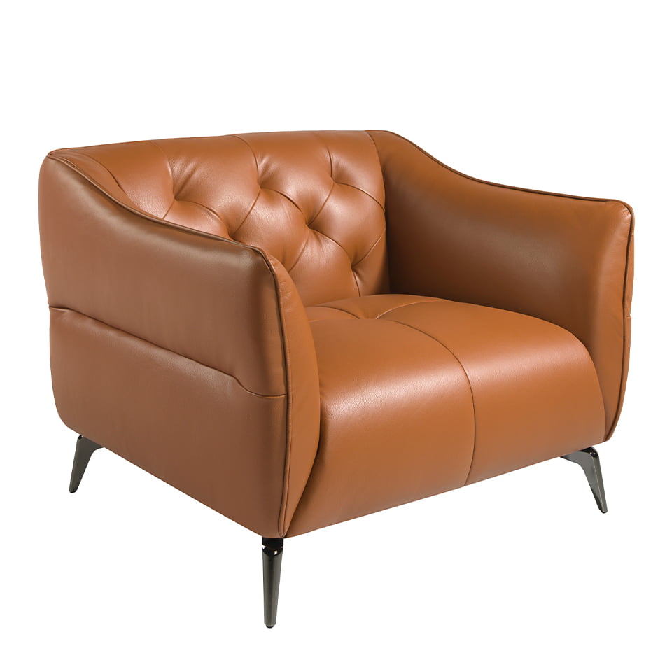 Кресло 5098/KF150-1P с кожаной обивкой капитоне