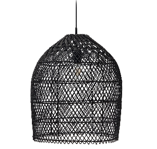 Потолочный абажур Domitila из ротанга с черной отделкой, Ø 44 см
