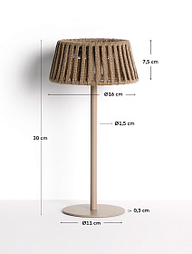 Уличная настольная лампа Aldet на солнечных батареях бежевая