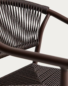 Уличный стул Livadia из коричневого алюминия и веревки