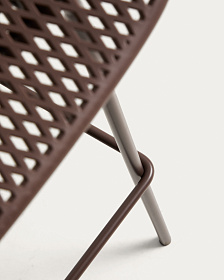 Уличный барный стул Quinby из коричневой стали и пластика, 75 см