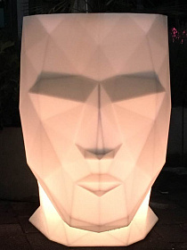 Кашпо Adan матовое светящееся LED 50x68x70