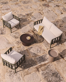 Уличный столик Arcola из алюминия таупе, диаметр 45 см