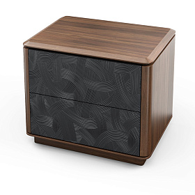 Прикроватная тумбочка Altea шпон ореха F, темно-серый матовый лак