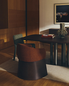 Стул Bosca из терракотовой синели и шпона ореха