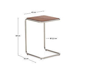 Приставной столик Tarsel из орехового шпона и стали