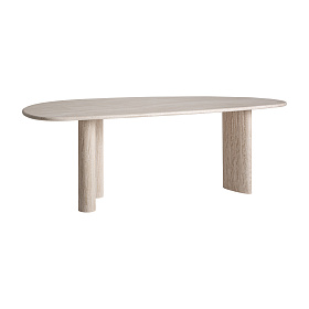Обеденный стол Thiennes из травертина овальный