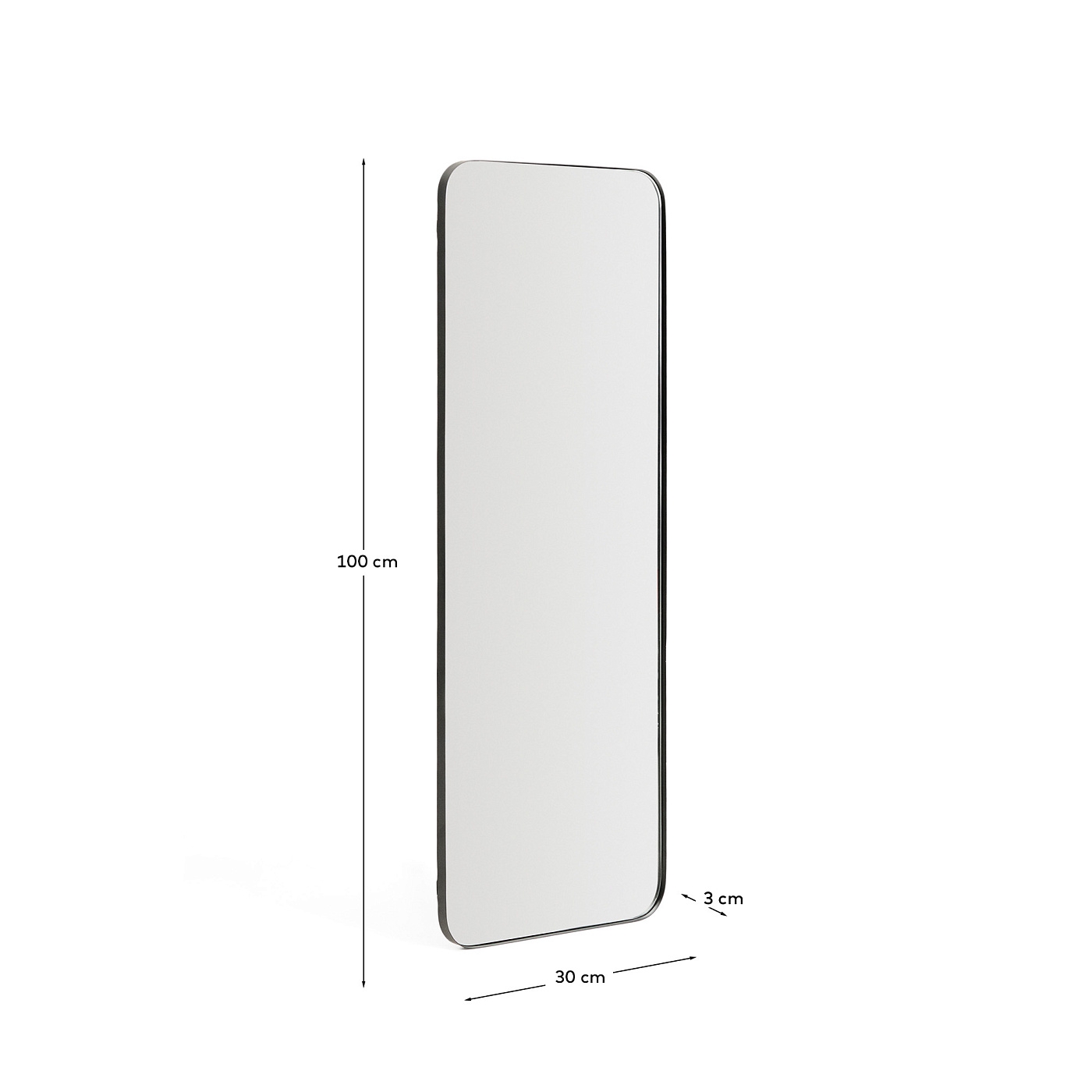 Черное металлическое зеркало Marco 30 x 100 см