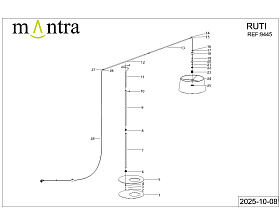 9445 Торшер без абажура RUTI RICCA