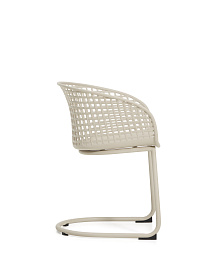 Уличный стул Tenaro из бежевого пластика и стали