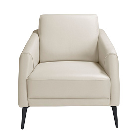 Кресло 5094/KF-A051-M5652 кожаное с черными стальными ножками