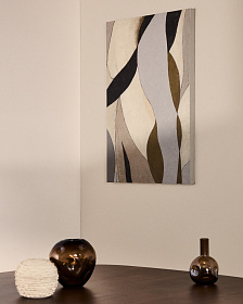 Абстрактный холст Marvilo серо-горчичного цвета 60 x 90 см