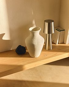 Настольная лампа Arenys малая из металла с блестящей серебристой отделкой
