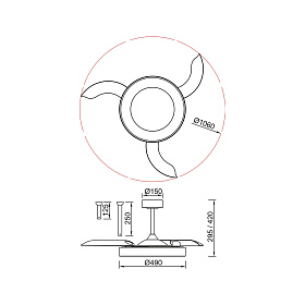9011 Люстра-вентилятор NISEKO FAN M