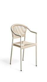 Уличный стул Livadia из бежевого алюминия и веревки