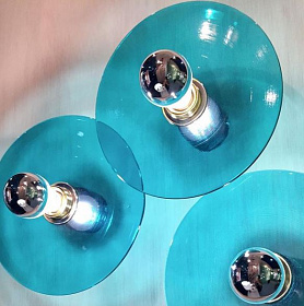 Бра Fest золотой цоколь 5 см - синее стекло