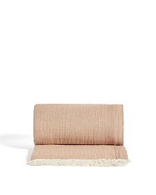 Плед Nafine из хлопкового муслина с двухцветной бахромой 130 x 170 см