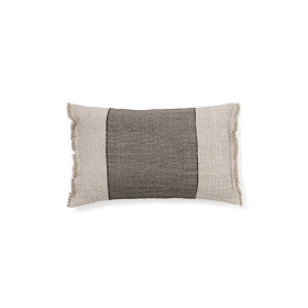 Чехол для подушки Lorin из льна зелёного цвета с бахромой 30 x 50 см