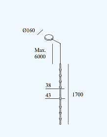 Подвес Dew Vertical 1700mm Surface 00-8306-05-M1
