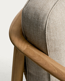 Уличный 3-х местный диван Elunda из тикового дерева и бежевой веревки