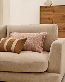 Чехол для подушки Mirea из хлопка терракотового цвета с бахромой 40 x 60 см