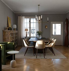 Люстра Delie 8L золотой металл, черный мрамор