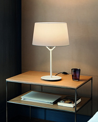 Настольная лампа Jerry Ø35 белый/бежевый абажур