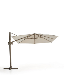 Уличный зонт Noli с алюминиевой конструкцией цвета таупе, 300 x 420 см