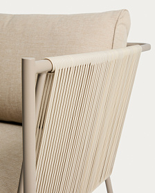 Уличное кресло Zivia из веревки цвета экрю и стали таупе 178 см