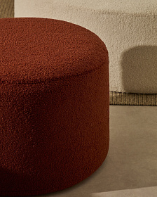 Kaeli Пуф для ног со съемным чехлом из терракотового букле Ø 60