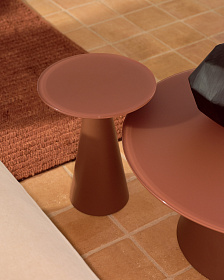 Журнальный столик Wilshire из стекла и стали терракотовый Ø30cm