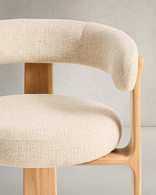 Уличный стул Granite бежевый с ножками из тикового дерева