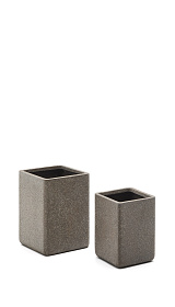 Набор из 2 кашпо Minoa коричневого цвета из песчаника 44 x 44 см