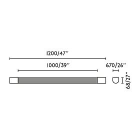KIVA 1200 Настенный светильник хром LED 18W 3000K