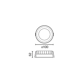 Croc Встраиваемый светильник белый 9W Ø100 90° 3000K CRI90