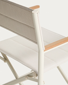 Складной уличный стул Tisno из алюминия и текстиля цвета таупе