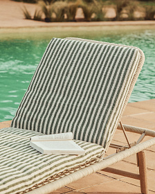 Подушка для шезлонга Dirome в зеленую полоску, 100% ПЭТ, 50 x 175 см