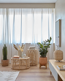 Круглый журнальный столик Kohana из ротанга с натуральной отделкой Ø 65 см