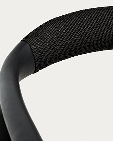 Кресло уличное Derile из дуба и веревки с черной отделкой