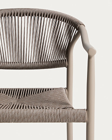 Уличный стул Livadia из алюминия цвета таупе и веревки