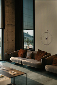 Часы настенные Mini Barcelona Premium Walnut/Black fiberglass