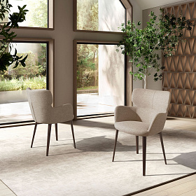 Стул 4104/A208 коричневый из пестрой ткани